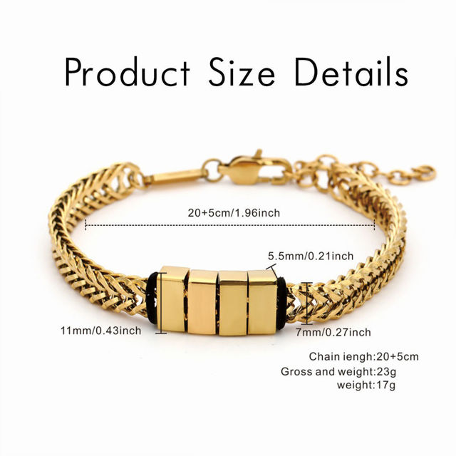 Picture of Father's Day Gift - Custom Stainless Steel Bracelet with Engraved Kids Names