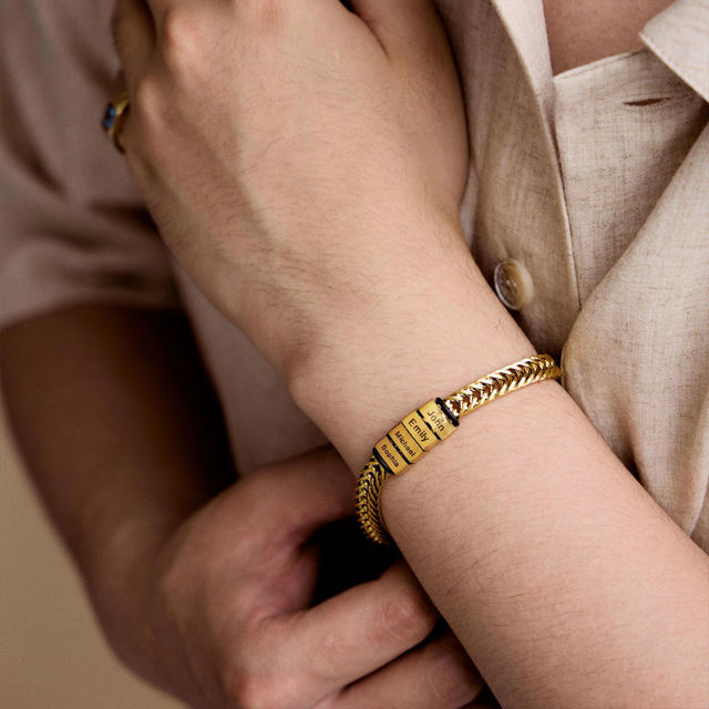 Picture of Father's Day Gift - Custom Stainless Steel Bracelet with Engraved Kids Names