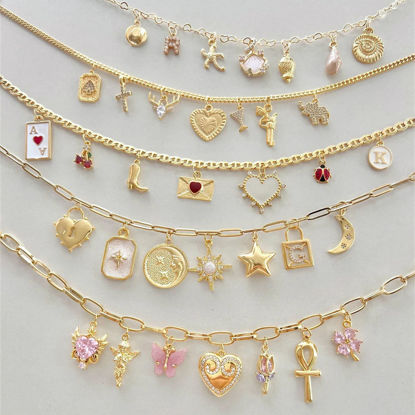 Picture of Custom DIY Charms Bracelet - Trendy Charm Bracelet Changeable Gold Charm Jewelry - Friendship Bracelet