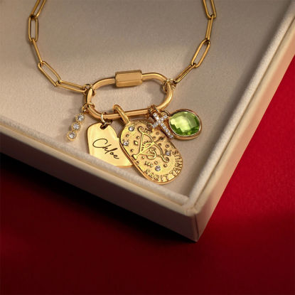 Picture of Custom DIY Charms Bracelet for Her - Trendy Charm Bracelet Changeable Gold Charm Jewelry