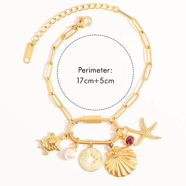 Picture of Custom DIY Charms Bracelet for Her - Trendy Charm Bracelet Changeable Gold Charm Jewelry