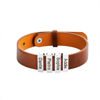 Picture of Father's Day Gift - Custom Stainless Steel Bracelet - Engraved Leather Bracelet for Men
