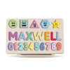 Picture of Personalized Wooden Puzzle Name Board - Graphics and Figures - Pastel Rainbow Color - Personalized Toy Gift for Baby and Kids