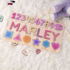 Picture of Personalised Wooden Puzzle Name Board - Graphics and Figures - Rainbow Colors - Personalised Toy for Kids