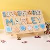 Picture of Personalised Wooden Puzzle Name Board - Graphics and Figures - Rainbow Colors - Personalised Toy for Kids