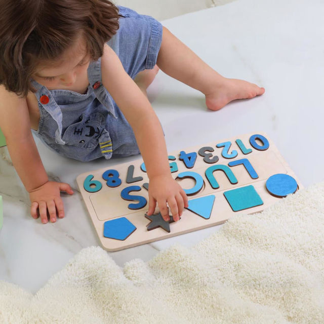 Picture of Personalized Wooden Name Puzzle Board - Digital and Graphic Models - Personalized Gift for Baby Girls