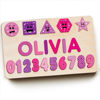 Picture of Personalized Wooden Puzzle Name Board - Graphics and Figures - Rose Red Colors - Personalized Toy Gift for Baby and Kids