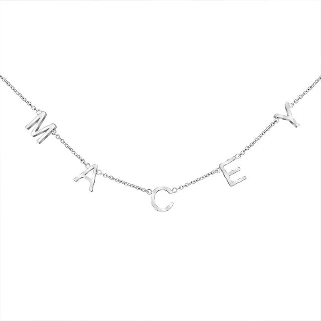Picture of Dainty Initial Necklace - Sideways Initial Necklace - Spaced Letter Name Necklace - Custom Necklace