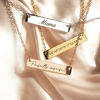 Picture of Custom Engraved Bar Necklace - Personalised Stainless Steel Necklace with Text - Gift for Her - Custom Necklace