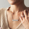 Picture of Custom Engraved Bar Necklace - Personalised Stainless Steel Necklace with Text - Gift for Her - Custom Necklace