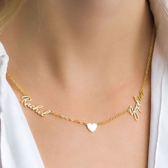 Picture of Custom Two Name Necklace - Personalized stainless steel Name Necklace - Valentine's Day Gift for Her - Custom Necklace