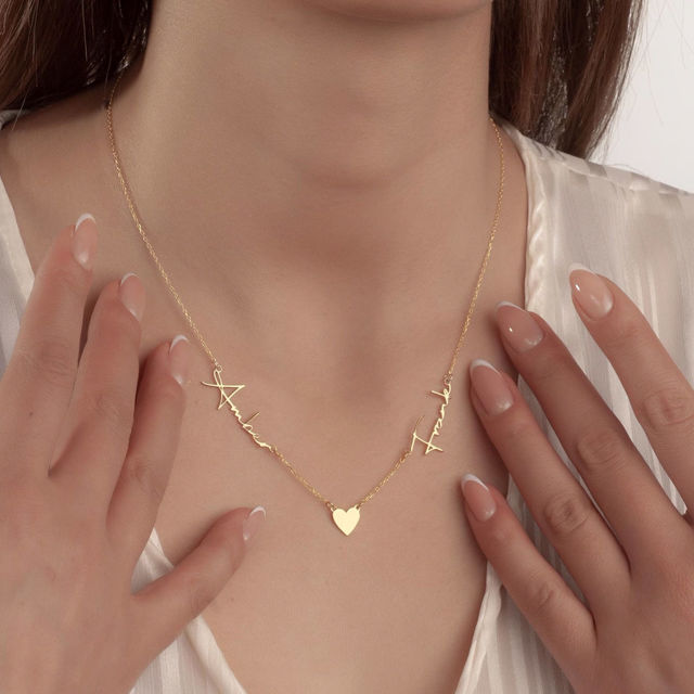 Picture of Custom Two Name Necklace - Personalized stainless steel Name Necklace - Valentine's Day Gift for Her - Custom Necklace