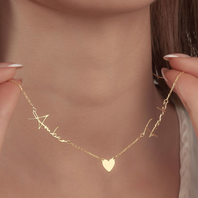 Picture of Custom Two Name Necklace - Personalized stainless steel Name Necklace - Valentine's Day Gift for Her - Custom Necklace