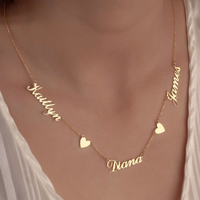 Picture of Custom Two Name Necklace - Personalized stainless steel Name Necklace - Valentine's Day Gift for Her - Custom Necklace