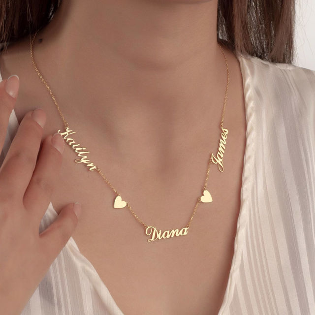 Picture of Custom Two Name Necklace - Personalized stainless steel Name Necklace - Valentine's Day Gift for Her - Custom Necklace