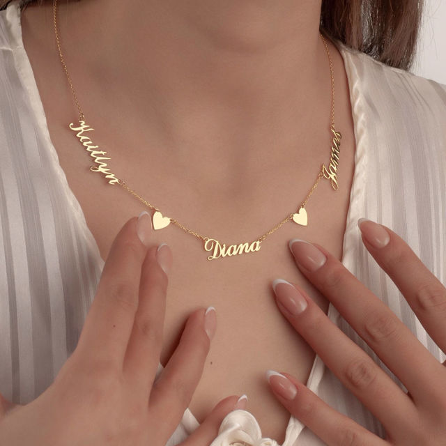 Picture of Custom Two Name Necklace - Personalized stainless steel Name Necklace - Valentine's Day Gift for Her - Custom Necklace