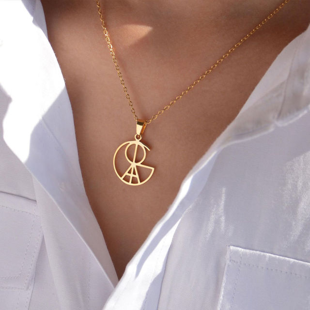 Picture of Custom Name Logo Necklace - Hand-Drawn Unique Design Jewelry - Personalized Name Necklace - Custom Necklace