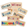 Picture of Custom Wooden Name Puzzle - Upper Name with Full Name Engraving on the Top - Personalized Name Puzzles for Toddlers and Baby