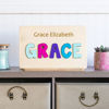 Picture of Custom Wooden Name Puzzle - Upper Name with Full Name Engraving on the Top - Personalized Name Puzzles for Toddlers and Baby