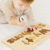 Picture of Custom Wooden Name Puzzle - Upper Name with Full Name Engraving on the Top - Personalized Name Puzzles for Toddlers and Baby