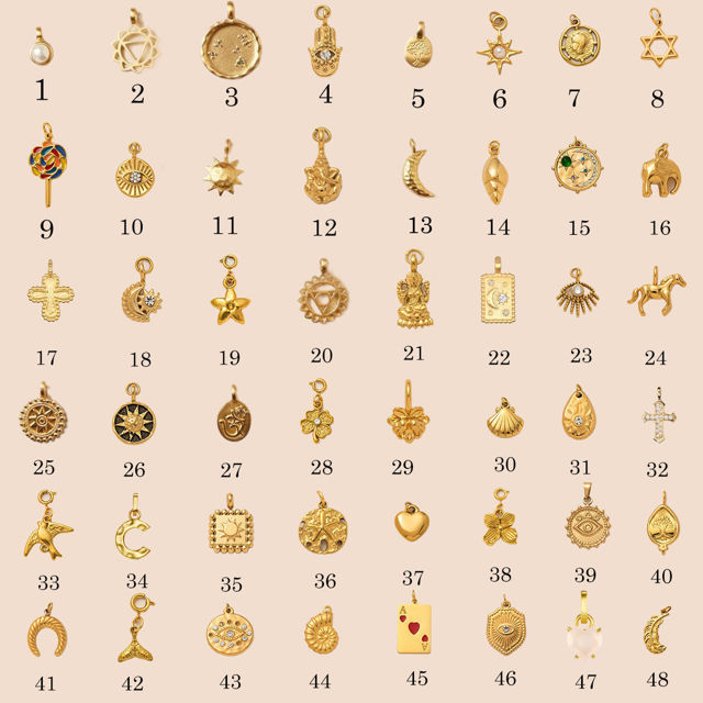 Picture of Personalized DIY Charms Necklace for Her - Trendy Charm Necklace Changeable Gold Charm Jewelry - Custom Jewelry