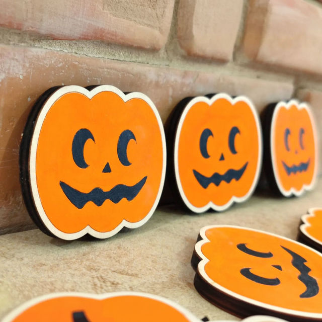 Picture of Personalized Wooden Puzzle Name Board - Halloween Themed - Candy Corn Color - Personalized Halloween Baby Toddler Gift