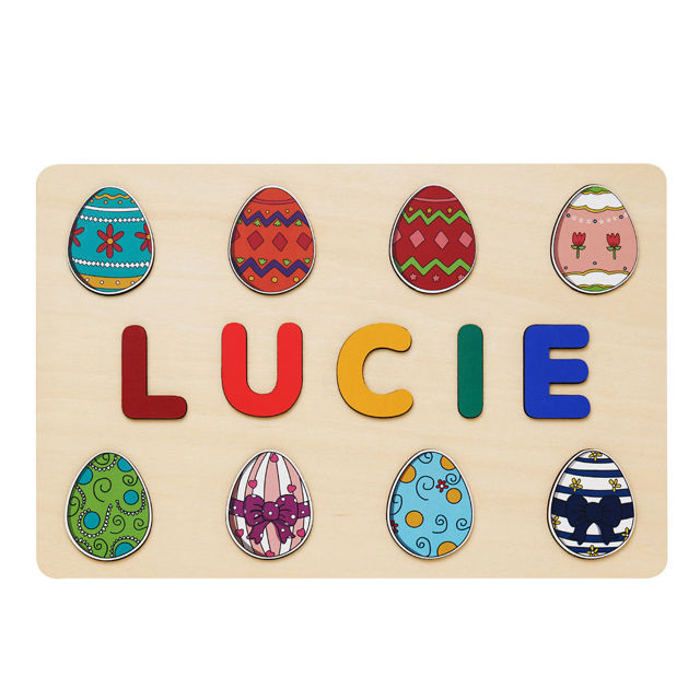 Picture of Personalized Easter Egg Name Puzzle - Easter Basket Stuffers - Personalized Easter Gifts for Kids