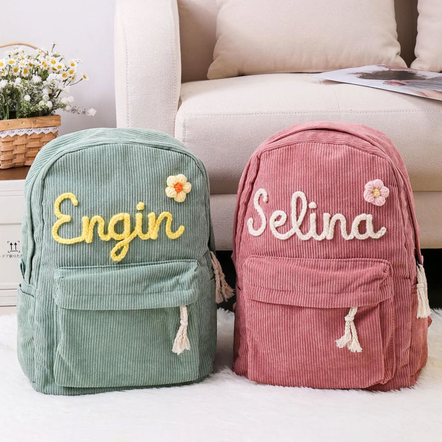 Picture of Personalized Embroidered Name Backpack for Toddler - Personalized Name Embroidered Backpack - Back to School Gift