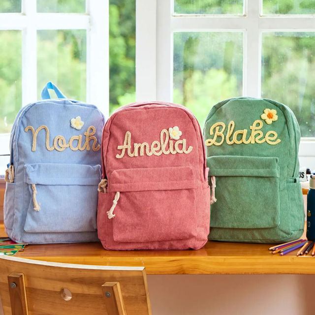 Picture of Personalized Embroidered Name Backpack for Toddler - Personalized Name Embroidered Backpack - Back to School Gift