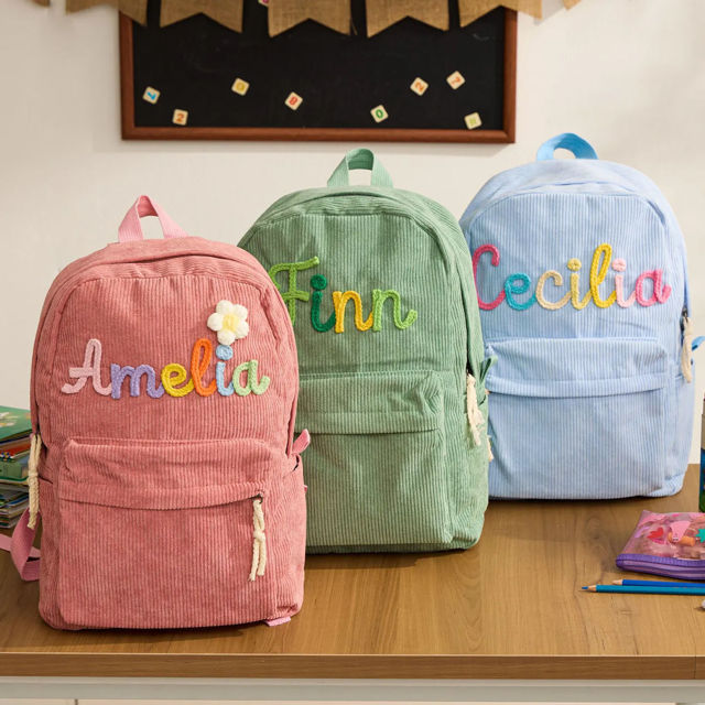 Picture of Personalized Embroidered Name Backpack for Toddler - Personalized Name Embroidered Backpack - Back to School Gift
