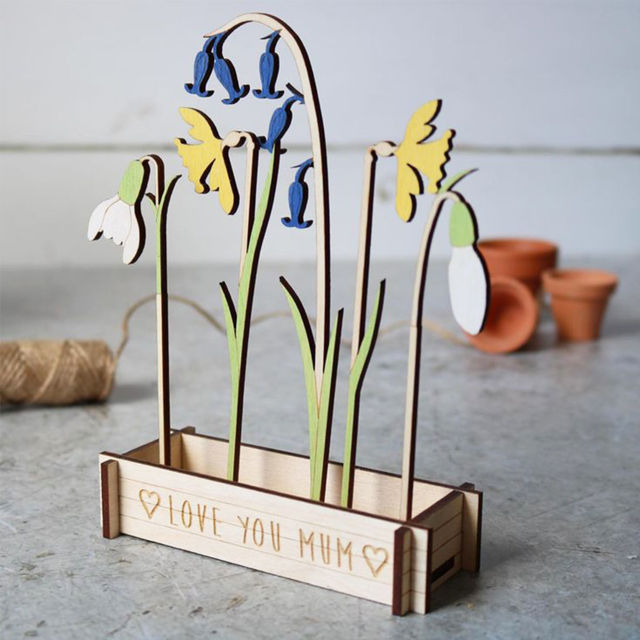 Picture of Personalized Wooden Family Birth Flowers - Grandma's Garden Sign - Personalized Mother's Day & Wedding Anniversary Gift