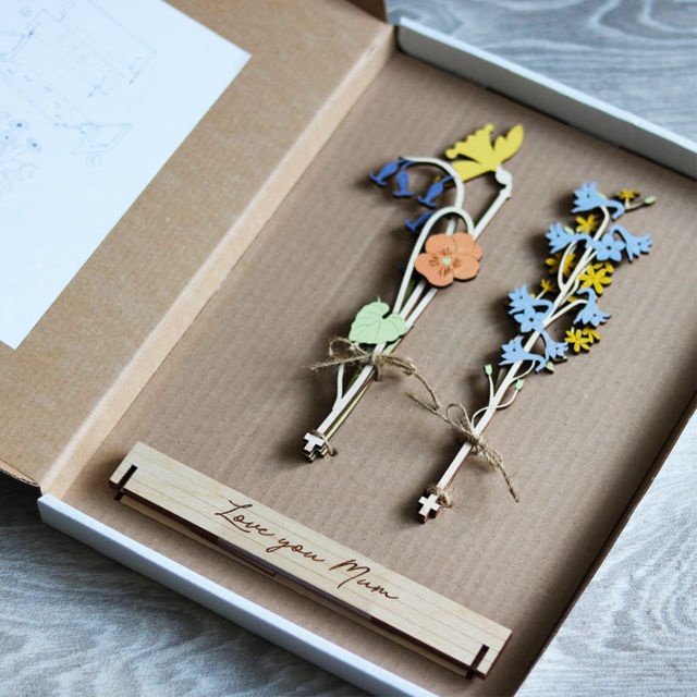 Picture of Personalized Wooden Family Birth Flowers - Grandma's Garden Sign - Personalized Mother's Day & Wedding Anniversary Gift