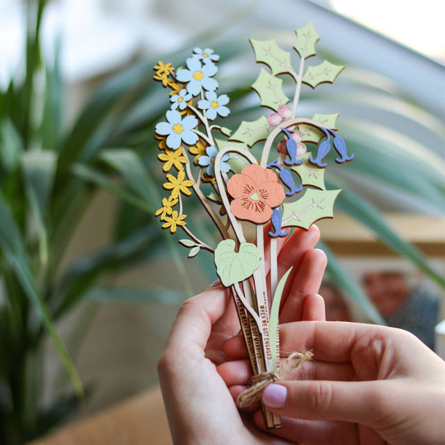 Picture of Personalized Wooden Family Birth Flowers - Grandma's Garden Sign - Personalized Mother's Day & Wedding Anniversary Gift