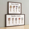 Picture of Personalized Birth Month Flowers Wooden Sign - Custom Grandma's / Mom's Garden with Kids Names - Personalized Best Mother's Day Gift