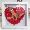 Picture of Personalized Mom Flower Shadow Box - Custom Mom's Rose Frame Box - Black Hand Holding Small Hands - Personalized Birthday and Mother's Day Gift for Mom