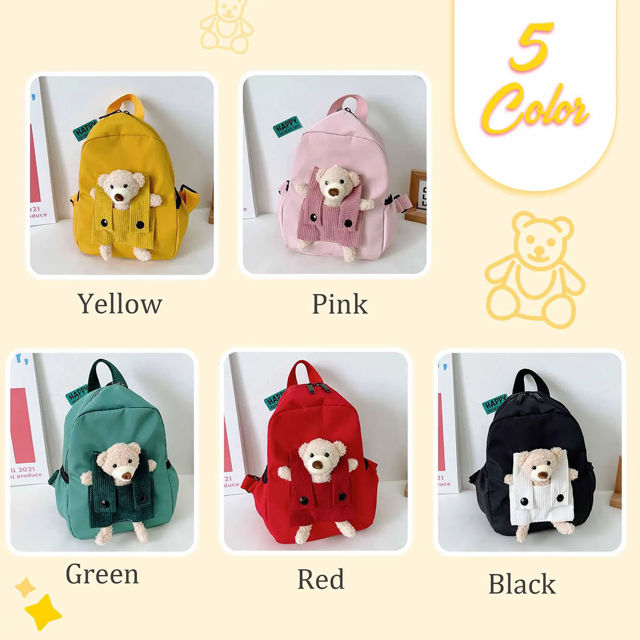 Picture of Personalized Embroidered Bear Toddler Backpack with Name - School Bag - Back to School Gift for Kids