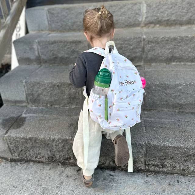 Picture of Personalized Embroidered Backpack with Name - Floral Pattern Style School Bag - Back to School Gift for Kids