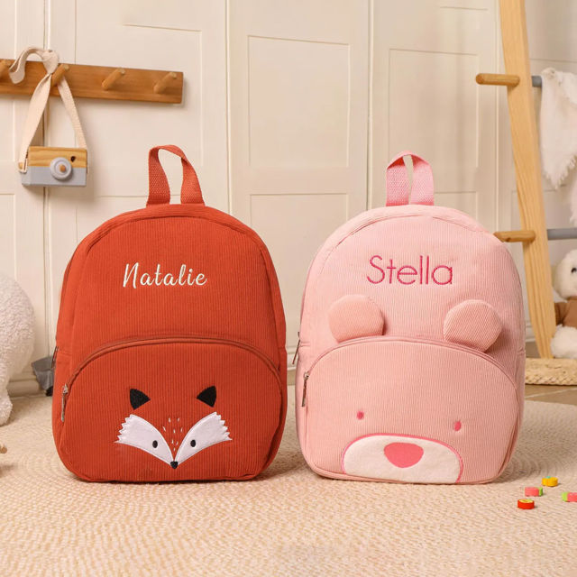 Picture of Personalized Embroidered Toddler Backpack with Name - School Bag - Back to School Gift for Kids