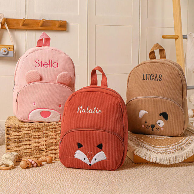 Picture of Personalized Embroidered Toddler Backpack with Name - School Bag - Back to School Gift for Kids