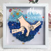 Picture of Personalized Mom Flower Shadow Box - Custom Mom's Rose Frame Box - Big Hand Holding Small Hands - Personalized Birthday and Mother's Day Gift for Mom