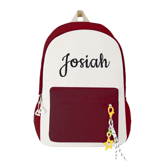 Picture of Personalized Embroidered School Bag with Name - School Backpack for Kids - Back to School Gift