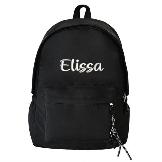 Picture of Personalized Embroidered School Bag with Name - School Backpack for Kids - Back to School Gift