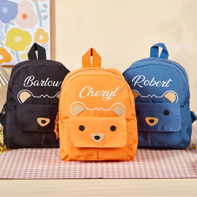 Picture of Personalized Embroidered Bear Toddler Backpack with Name - School Bag - personalized Back to School Gift for Kids