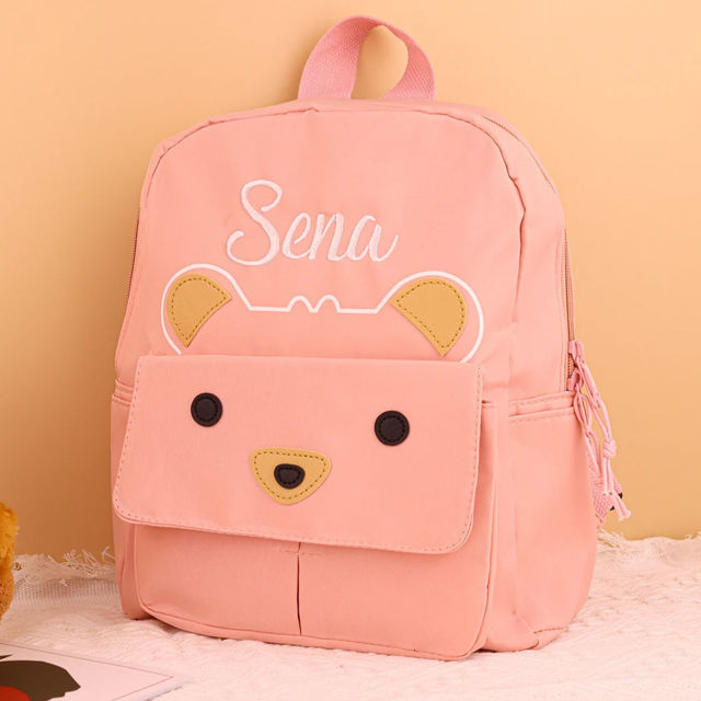 Picture of Personalized Embroidered Bear Toddler Backpack with Name - School Bag - personalized Back to School Gift for Kids