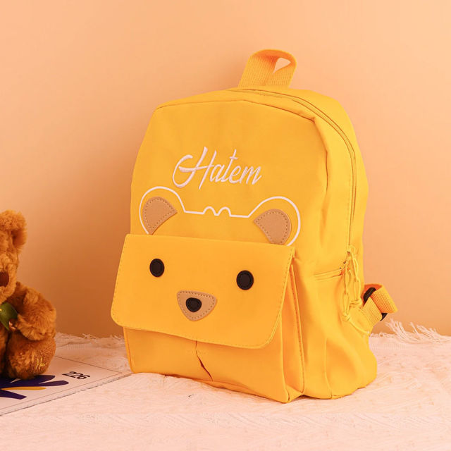 Picture of Personalized Embroidered Bear Toddler Backpack with Name - School Bag - personalized Back to School Gift for Kids