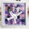 Picture of Custom Big Hand Holding Small Hands Flower Shadow Box - Big Hand with Name Style - Personalized Mother's Day Gift