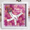 Picture of Custom Big Hand Holding Small Hands Flower Shadow Box - Big Hand with Name Style - Personalized Mother's Day Gift