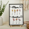 Picture of Custom Mom and Grandma Birth Flower Wooden Sign - Personalized Mother's Day Gift