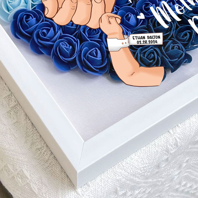 Picture of Personalized Happy First Mother's Day Flower Shadow Box - Custom Mom's Rose Frame Box - Personalized Mother's Day Gift for Mom