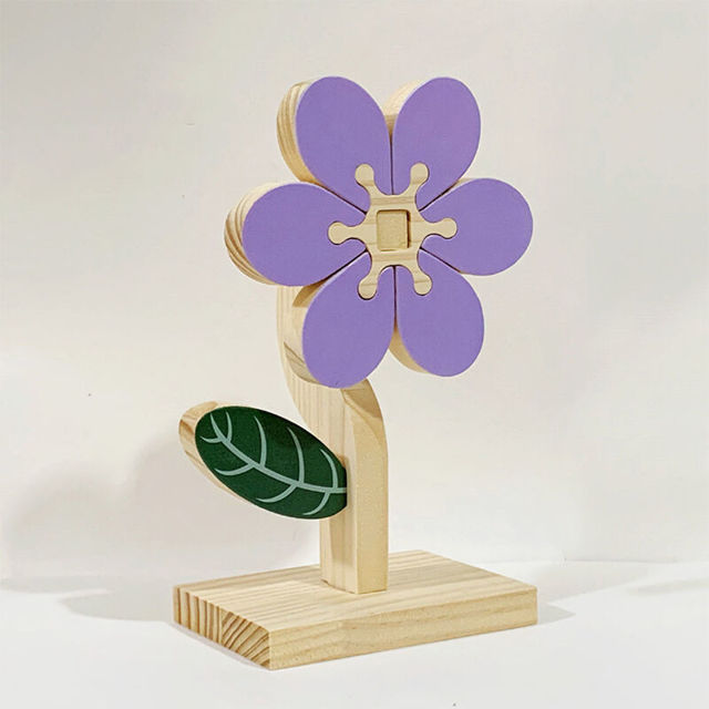 Picture of Personalized 3D Petal Flowers - Custom Wooden Plants with Family Names - Personalized Wooden Flower Puzzles for Mother's Day and Father's Day